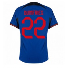 Nederland Denzel Dumfries #22 Bortedrakt VM 2022 Kortermet